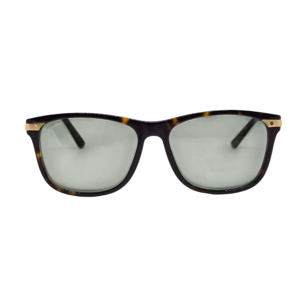 CARTIER Tortoise Shell Sunglasses with Gold Accents